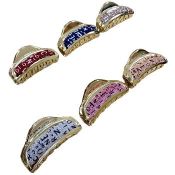 3.5" Claw Clip with Letters-Metallic Sparkle #2